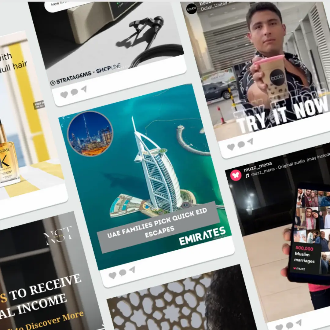 Example of social media campaign for Dubai tourism and brand engagement posts