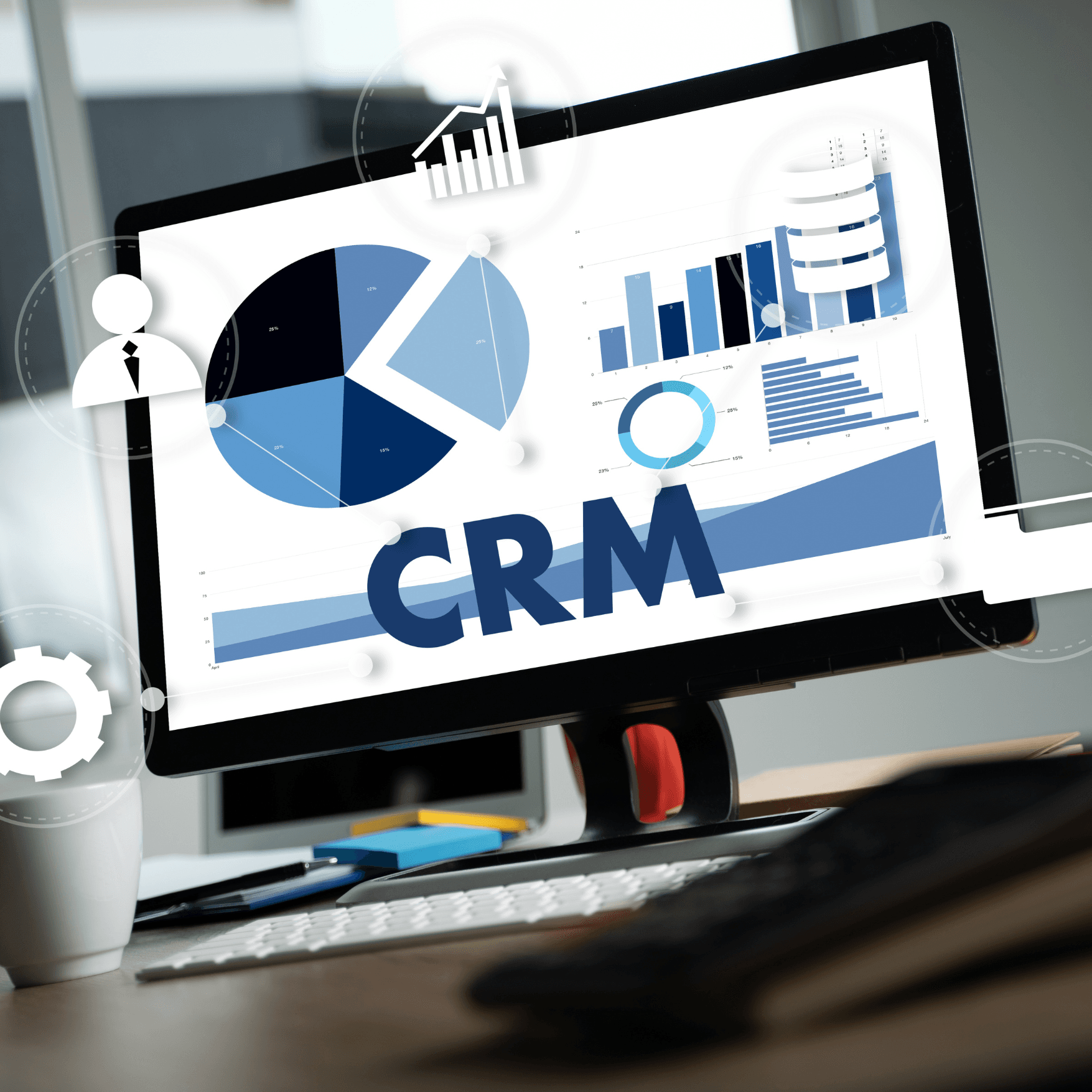 CRM and email marketing services dashboard for customer data and segmentation